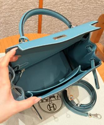 wholesale quality hermes kelly 25 togo blue jean phw